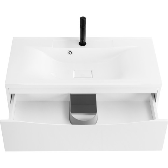 Тумба подвесная с раковиной BelBagno MARINO-1000-2C-SO-BL-P 100 см, Bianco Lucido - фото 7