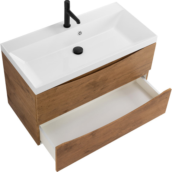 Тумба подвесная с раковиной BelBagno MARINO-800-2C-SO-RN-P 80 см, Rovere Nature - фото 3