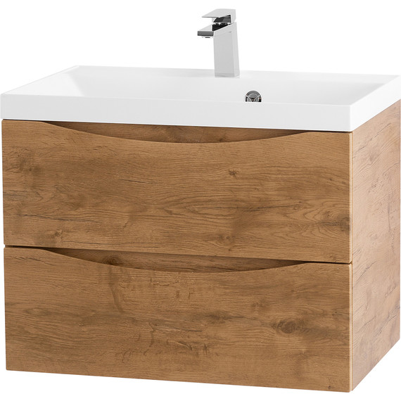 Тумба подвесная с раковиной BelBagno MARINO-600-2C-SO-RN-P 60 см, Rovere Nature - фото 2