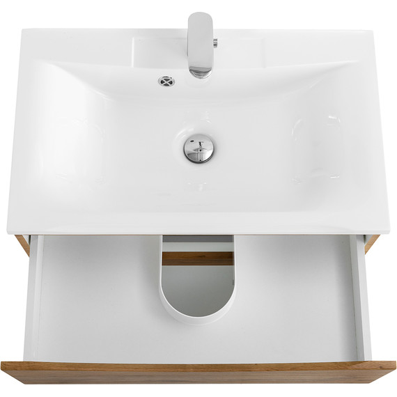 Тумба подвесная с раковиной BelBagno MARINO-650-2C-SO-RN-P 65 см, Rovere Nature - фото 4