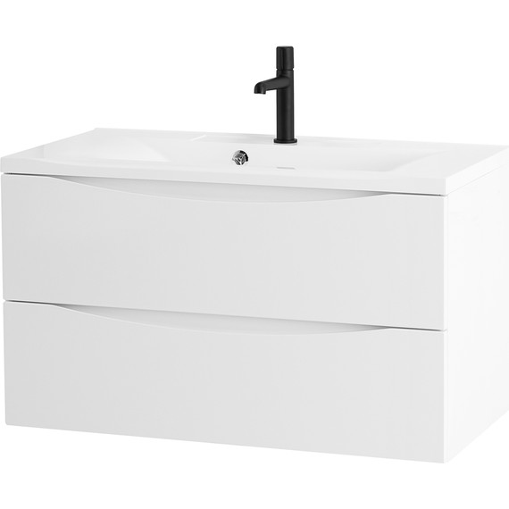 Тумба подвесная с раковиной BelBagno MARINO-1000-2C-SO-BL-P 100 см, Bianco Lucido - фото 2