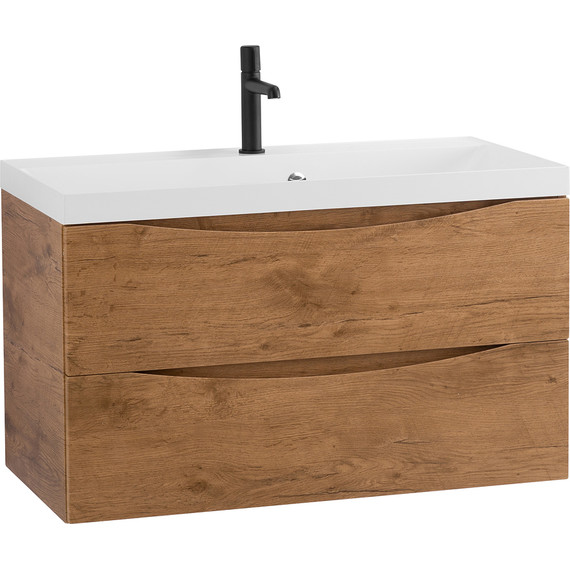 Тумба подвесная с раковиной BelBagno MARINO-900-2C-SO-RN-P 90 см, Rovere Nature - фото 2