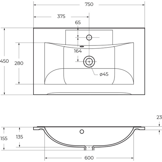 Тумба подвесная с раковиной BelBagno MARINO-750-2C-SO-BO-P 75 см, Bianco Opaco - фото 12
