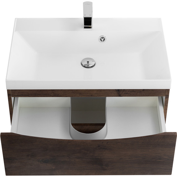Тумба подвесная с раковиной BelBagno MARINO-700-2C-SO-RW-P 70 см, Rovere Moro - фото 7
