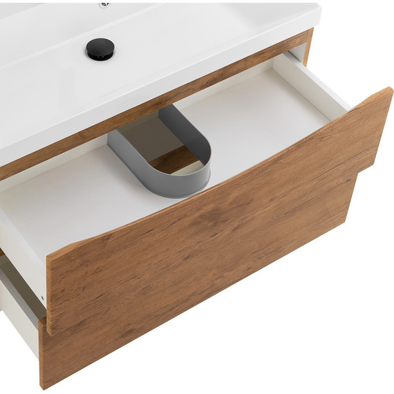 Тумба подвесная с раковиной BelBagno MARINO-900-2C-SO-RN-P 90 см, Rovere Nature - фото 6