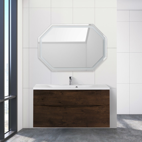 Тумба подвесная с раковиной BelBagno MARINO-H60-1000-2C-SO-RW-P 100 см, Rovere Moro - фото 11