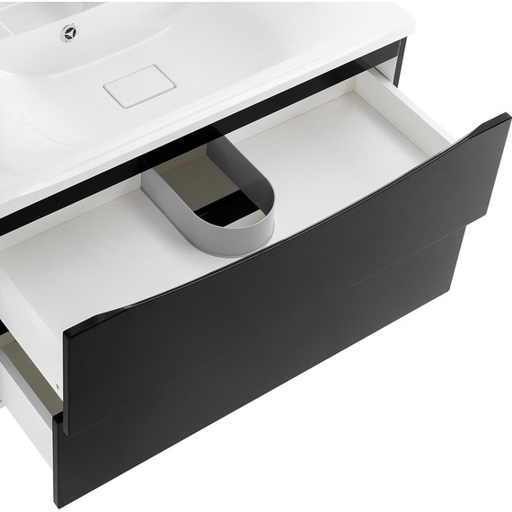 Тумба подвесная с раковиной BelBagno MARINO-1000-2C-SO-NL-P 100 см, Nero Lucido - фото 6