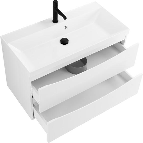 Тумба подвесная с раковиной BelBagno MARINO-800-2C-SO-BO-P 80 см, Bianco Opaco - фото 5