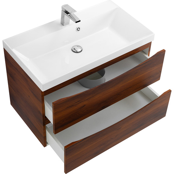 Тумба подвесная с раковиной BelBagno MARINO-800-2C-SO-RC-P 80 см, Rovere Ciliegio - фото 5