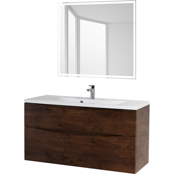 Тумба подвесная с раковиной BelBagno MARINO-H60-1000-2C-SO-RW-P 100 см, Rovere Moro - фото 10
