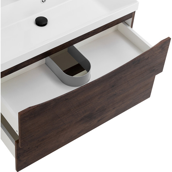 Тумба подвесная с раковиной BelBagno MARINO-800-2C-SO-RW-P 80 см, Rovere Moro - фото 6