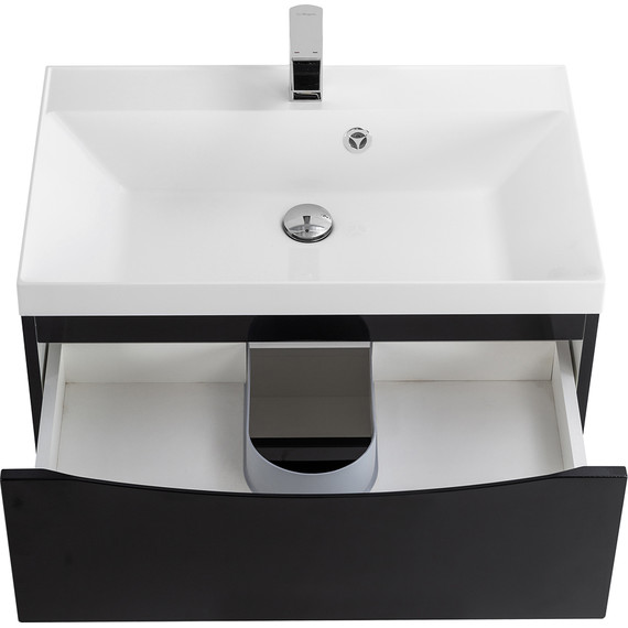 Тумба подвесная с раковиной BelBagno MARINO-700-2C-SO-NL-P 70 см, Nero Lucido - фото 7