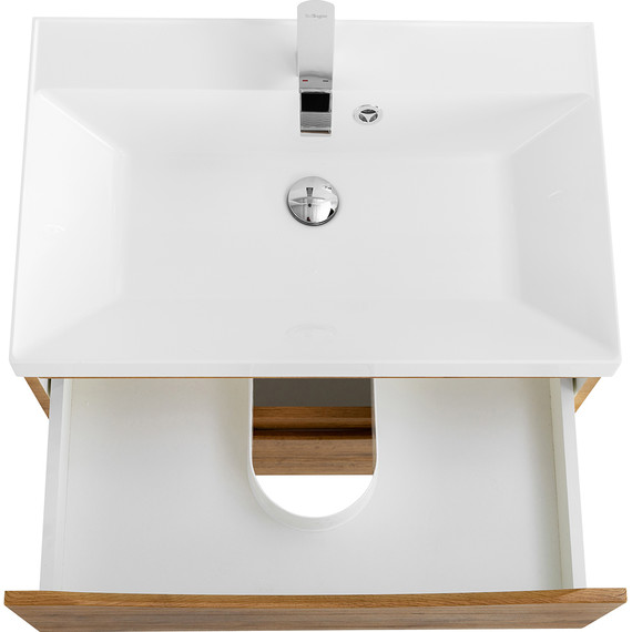 Тумба подвесная с раковиной BelBagno MARINO-600-2C-SO-RN-P 60 см, Rovere Nature - фото 4