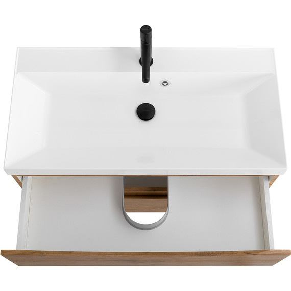 Тумба подвесная с раковиной BelBagno MARINO-800-2C-SO-RN-P 80 см, Rovere Nature - фото 4