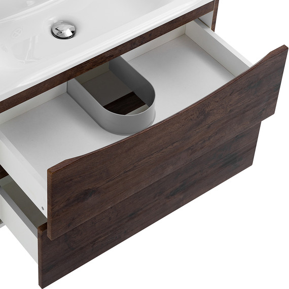 Тумба подвесная с раковиной BelBagno MARINO-650-2C-SO-RW-P 65 см, Rovere Moro - фото 7