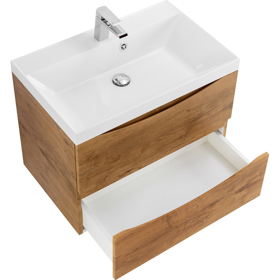 Тумба подвесная с раковиной BelBagno MARINO-600-2C-SO-RN-P 60 см, Rovere Nature - фото 3