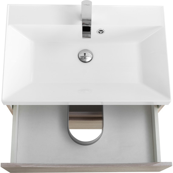 Тумба подвесная с раковиной BelBagno MARINO-600-2C-SO-RG-P 60 см, Rovere Grigio - фото 4