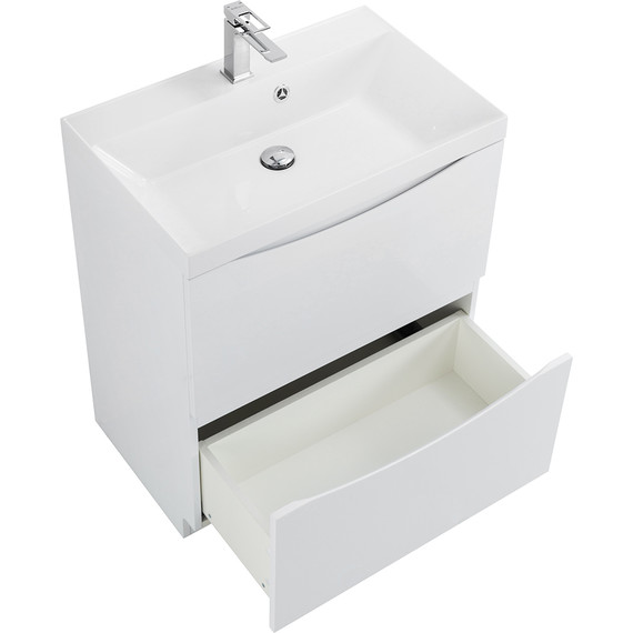 Тумба напольная с раковиной BelBagno MARINO-700-2C-PIA-BL-P 70 см, белый - фото 3