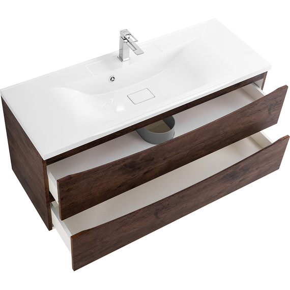 Тумба подвесная с раковиной BelBagno MARINO-1100-2C-SO-RW-P 110 см, Rovere Moro - фото 5