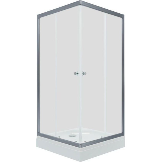 Душевое ограждение Triton Вента 80x80 см (с поддоном) хром/прозрачное - фото 