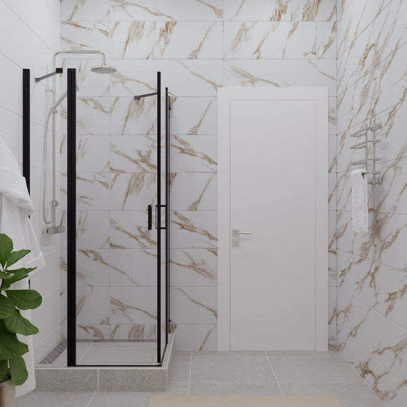 Душевое ограждение Triton Тау 90x90 см, чёрный/прозрачное - фото 3