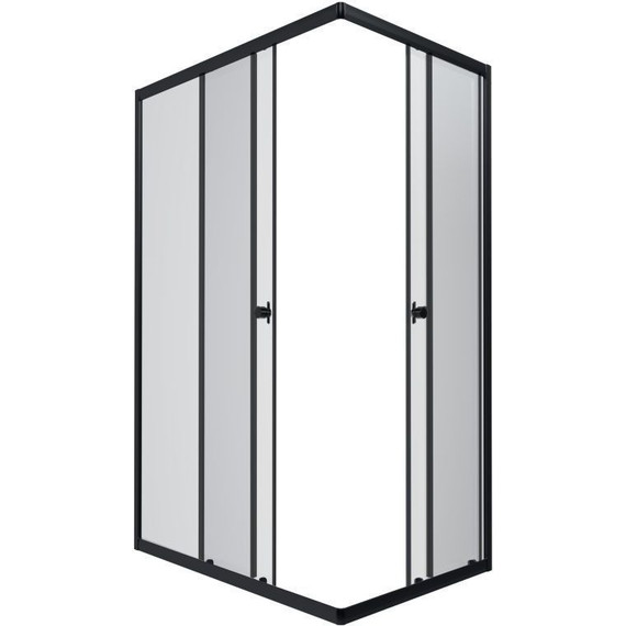 Душевое ограждение Triton Вента 100x80 см, чёрный/прозрачное - фото 