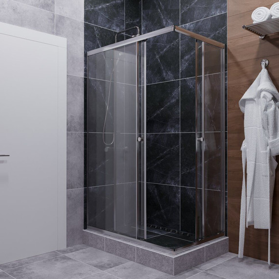 Душевое ограждение Triton Вента 120x80 см, хром/прозрачное - фото 2