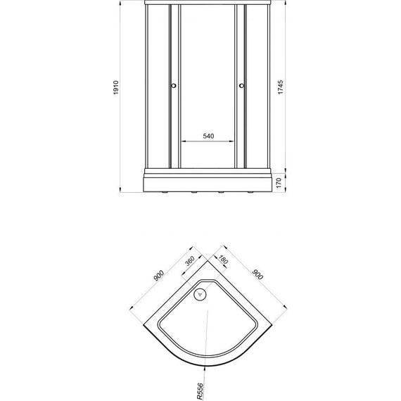 Душевое ограждение Triton Вельвет А 90x90 см, хром/матовое - фото 9
