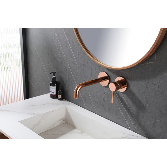 Смеситель для раковины настенный Abber Wasser Kreis AF8112RG (со скрытой частью) розовое золото, Цвет производителя: розовое золото - фото 2