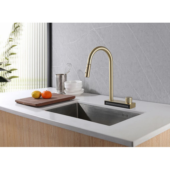 Смеситель для кухни Abber Wasser Kreis AF8114G, золото матовое, Цвет производителя: золото матовое - фото 2