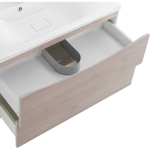 Тумба подвесная с раковиной BelBagno MARINO-900-2C-SO-RG-P 90 см, Rovere Grigio (раковина BB900/450-LV-MR-PR) - фото 6