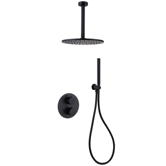 Душевая система для душа Abber Wasser Kreis AF8121B, чёрный матовый - фото 