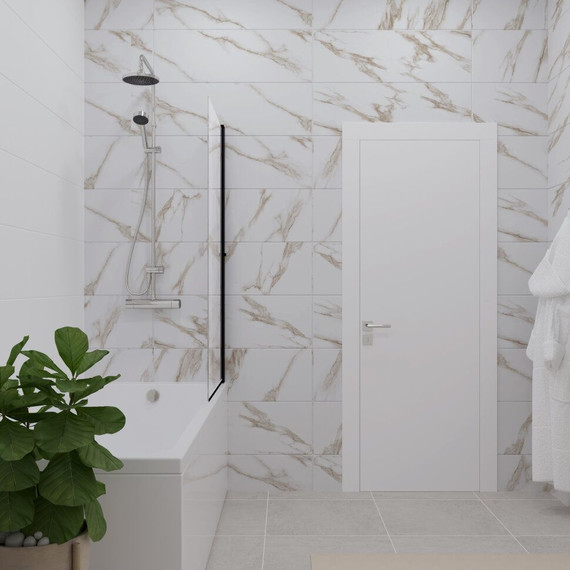 Шторка для ванны Triton Соло, чёрный/прозрачное - фото 3