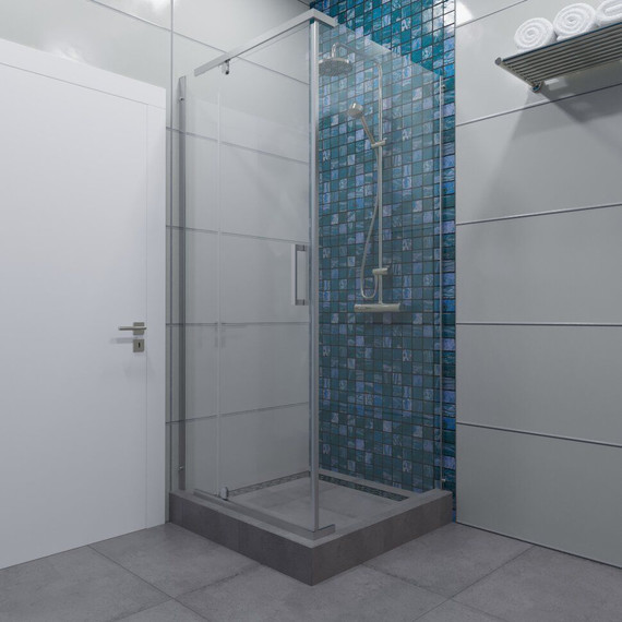 Душевое ограждение Triton Терра 90x90 см, хром/прозрачное - фото 4