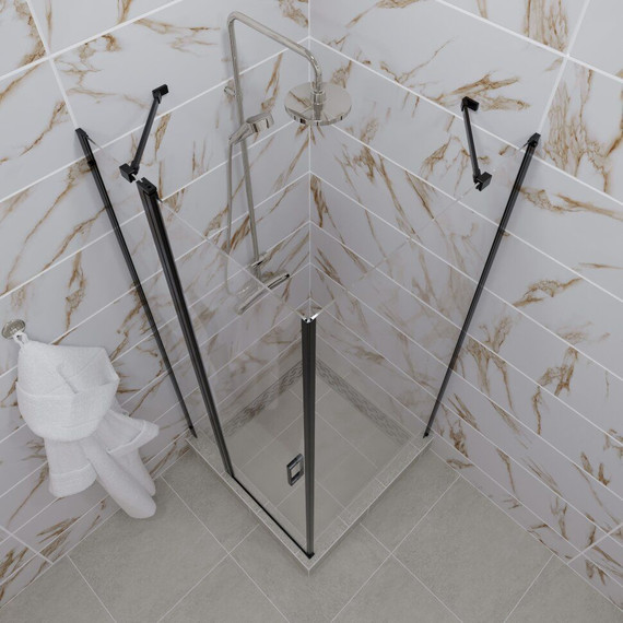 Душевое ограждение Triton Йота 90x90 см, чёрный/прозрачное - фото 7