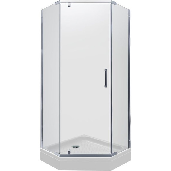 Душевое ограждение Triton Дека 90x90 см (с поддоном) хром/прозрачное - фото 