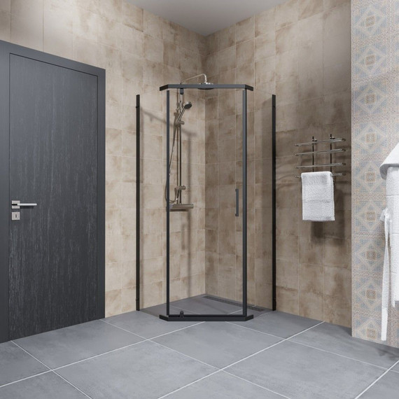 Душевое ограждение Triton Дека 90x90 см, чёрный/прозрачное - фото 6