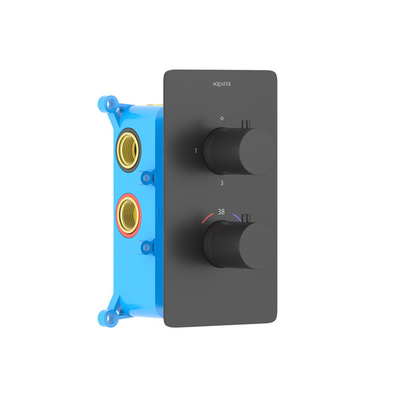 Смеситель для ванны с термостатом Aquatek Европа AQ1393MB (со скрытой частью) чёрный матовый, Цвет производителя: чёрный матовый - фото 