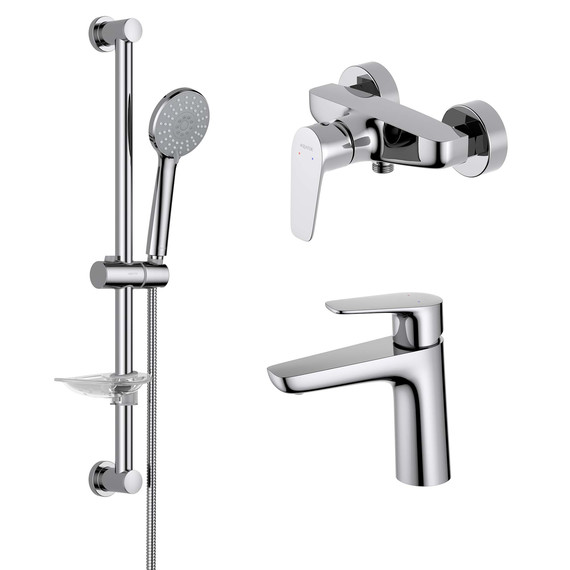 Набор смесителей 3 в 1 для душа Aquatek Бетта AQ1131CR, Цвет производителя: хром - фото 