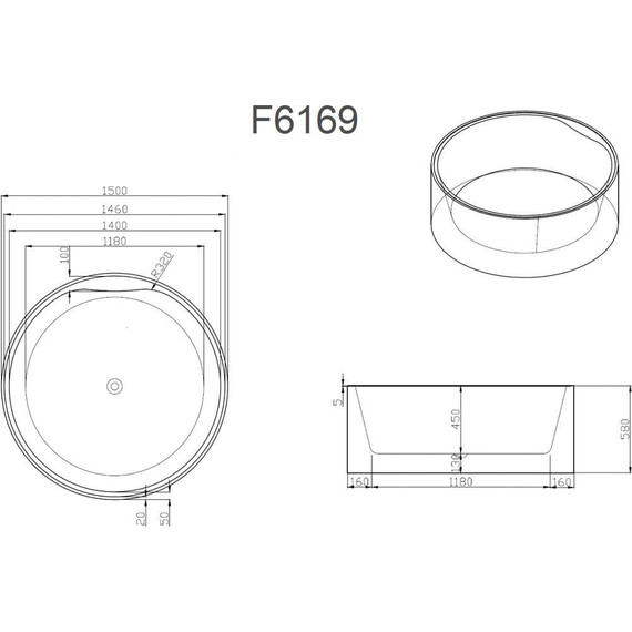 Ванна отдельностоящая Frank 150x150 см 2016439109 - фото 7