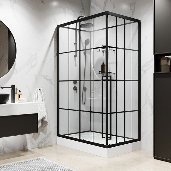 Душевая кабина Niagara Standart 120x80 см L ST120/80/15QL/KL/BKT, чёрный/прозрачное - фото 3