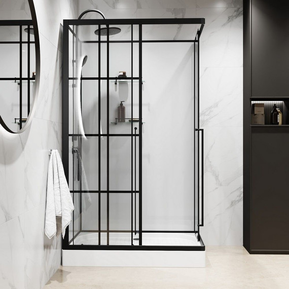 Душевая кабина Niagara Standart 100x80 см L ST100/80/15QL/KL/BKT, чёрный/прозрачное - фото 5