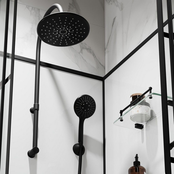 Душевая кабина Niagara Standart 100x80 см L ST100/80/15QL/KL/BKT, чёрный/прозрачное - фото 9