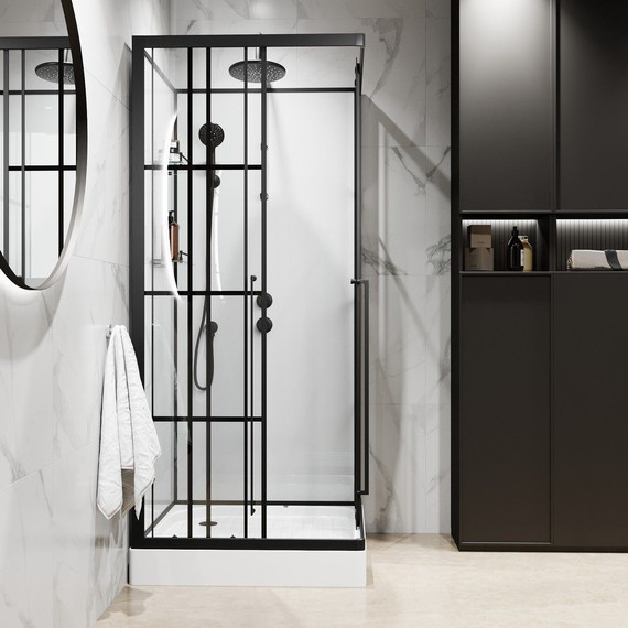 Душевая кабина Niagara Standart 90x90 см R ST90/15QR/KL/BKT, чёрный/прозрачное - фото 3