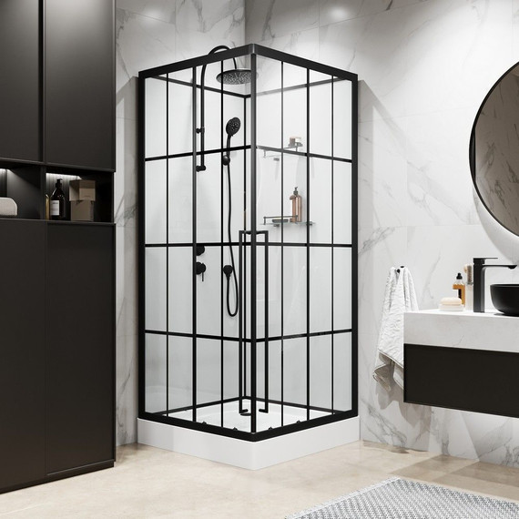 Душевая кабина Niagara Standart 100x100 см L ST100/15QL/KL/BKT, чёрный/прозрачное - фото 2