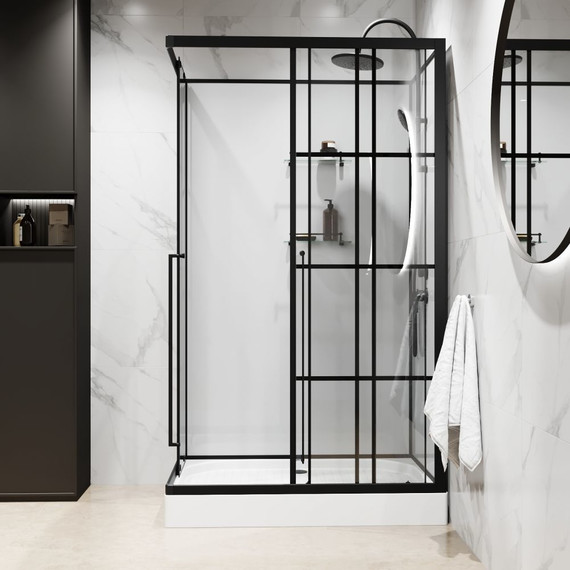 Душевая кабина Niagara Standart 100x80 см R ST100/80/15QR/KL/BKT, чёрный/прозрачное - фото 5